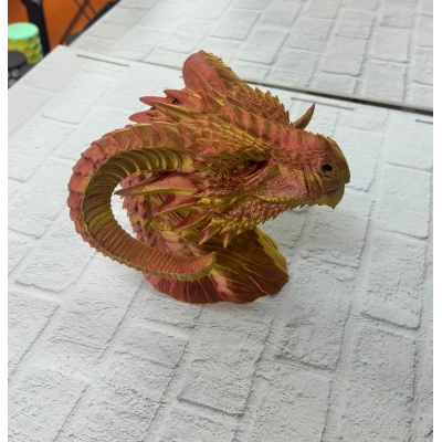 BFS Dekoratif Gold Ejderha Heykeli Koleksiyonluk Fantastik Tasarım