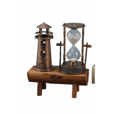 BFS Dekoratif Kum Saati Deniz Feneri Retro Masa Hediyeli Eşya