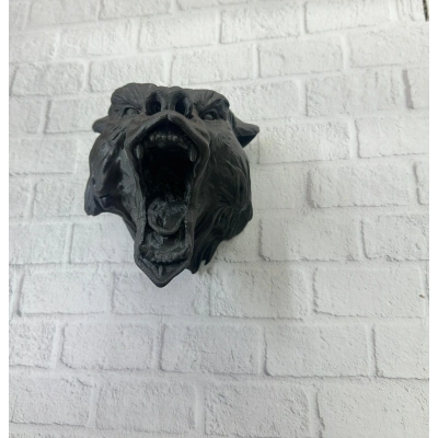 BFS Dekoratif Siyah Ayı Duvar Heykeli Asılabilir Hediyelik 25x19 cm