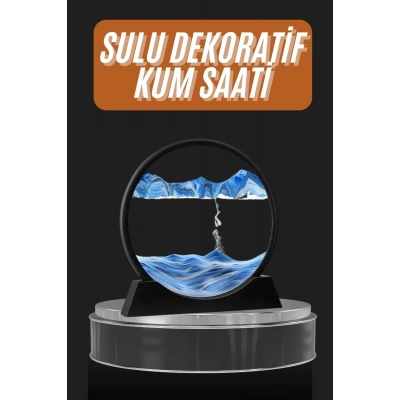 BFS Dekoratif Sulu Kum Saati Ofis Masa Üstü Ev Yuvarlak Kum Saati