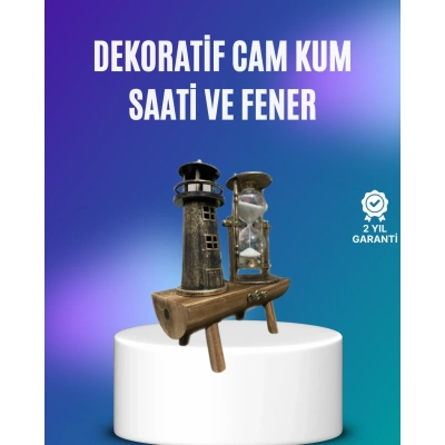 BFS Deniz Feneri Şeklinde El Yapımı Kum Saati – Ev ve Ofis İçin Zarif Süs