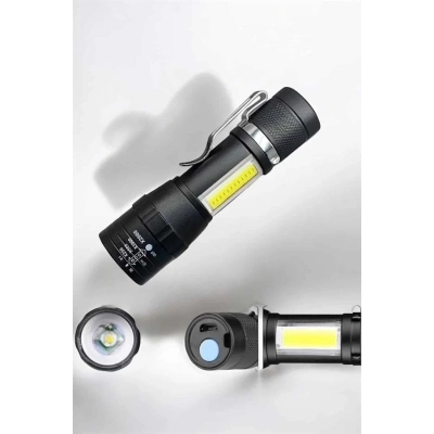 BFS El Feneri Led USB Şarjlı Zoom Mini Led Işık Acil Durum Feneri
