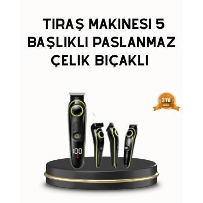 BFS Erkek Bakım Seti 5’i 1 Arada Şarjlı Paslanmaz Çelik Başlıklı