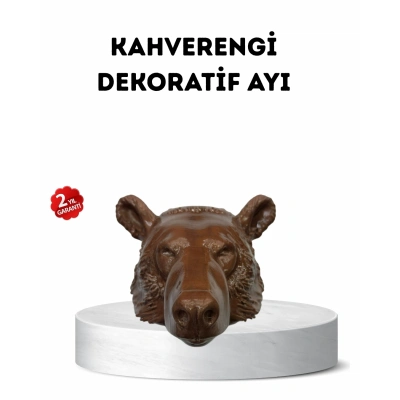 BFS Ev ve Ofis İçin Dekoratif Ayı Başı Heykel Hediyelik Duvar Aksesuarı