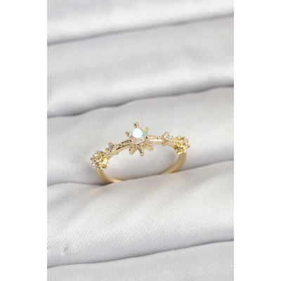 BFS Gold Renk Pirinç Yıldız Model Kadın Yüzük