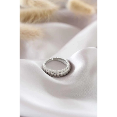 BFS Gümüş Renk Ayarlamalı Burgu Kadın Yüzük