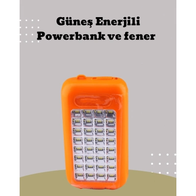 BFS Güneş Paneli Destekli Powerbank ve LED Işıldak – 10000 mAh, Çift USB, Outdoor Kullanım İçin