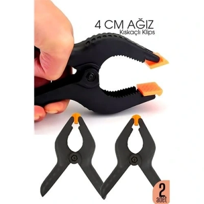 BFS Kıskaç Klips Yaylı Işken ce Plastik Kelepçe Güçlü Mafsallı Çene 4 inç 4 cm ağız