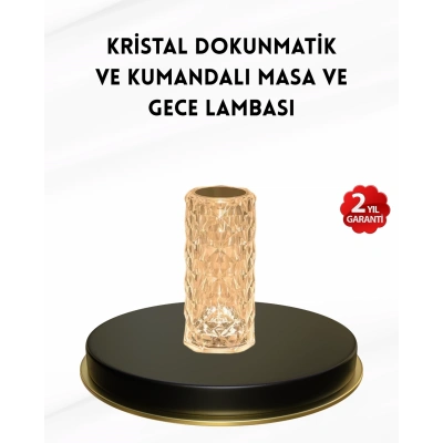 BFS Kristal Tasarımlı RGB LED Gece Lambası – Kumandalı, Renk Değiştiren Dekoratif Işık