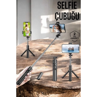 BFS Kumandalı Tripod Telefon Tutucu Selfie Çubuğu 360 Derece Dönebilen