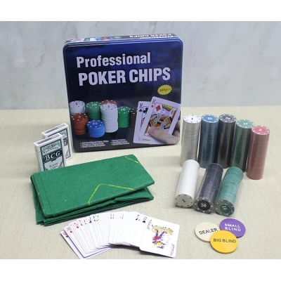 BFS Metal Kutulu 400 Chip Ve 2 Adet İskambil  Kağit Setine Sahip Poker Oyunu Alk3538