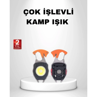 BFS Mini LED Anahtarlık Fener – Şişe Açacağı, Tornavida, Düdük ve USB Şarj Özellikli