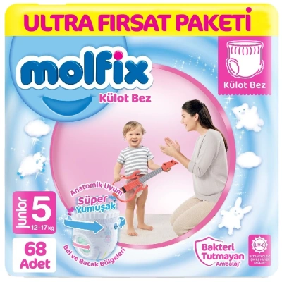 BFS   Molfix Külot Bez Ultra Fırsat Paketi 5 Beden 12-17 Kg 68 Adet