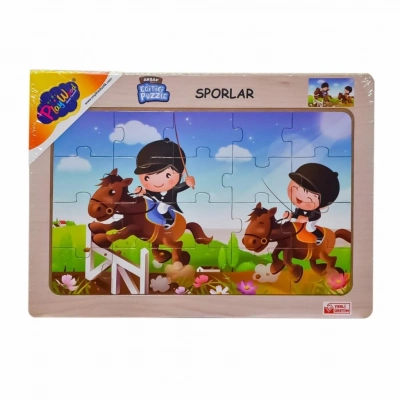 BFS Nessiworld ONY-85-86-87-88 Ahşap Eğitici Puzzle Sporlar -Onyıl