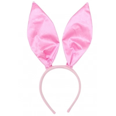 BFS     Pembe Renk Saten Kaplama Şekil Verilebilir Tavşan Kulak Taç 35x11 cm