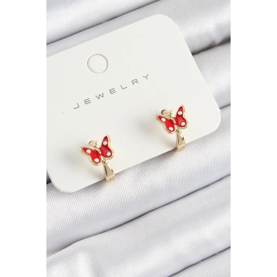 BFS Pirinç Kelebek Model Gold Renk Çocuk Küpe