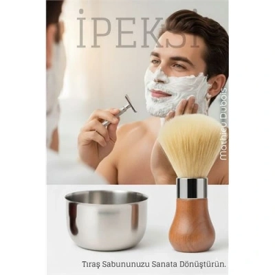 BFS Premium Tıraş Fırçası - Dişbudak Saplı - %70 Domuz Kılı Karışımı | Yoğun Köpük, Pürüzsüz Tıraş