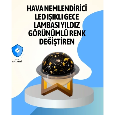 BFS Projektör ışıklı ve aromaterapi destekli taşınabilir nemlendirici cihaz USB bağlantılı