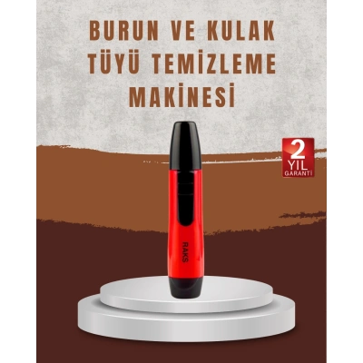 BFS Raks Leo Burun Kulak Tüy Alma Makinesi 45 dk Şarj Süreli Kırmızı