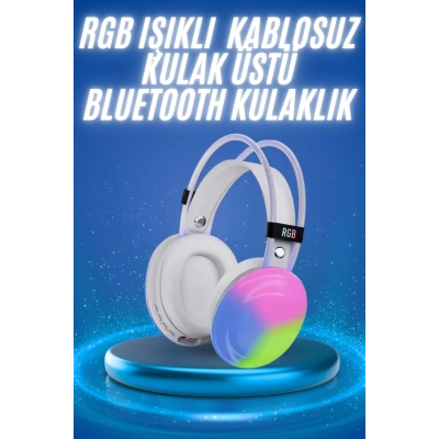 BFS RGB Işıklı Yüksek Ses Kaliteli Kablosuz Kulak Üstü Bluetooth Kulaklık