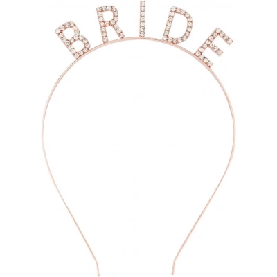 BFS   Rose Gold Renk Bekarlığa Veda Kristal Taş Bride Tacı İthal 16x10 cm