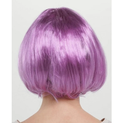 BFS   Rose Pembe Renk Düz Kesim Küt Parti Peruğu Kısa Takma Saç