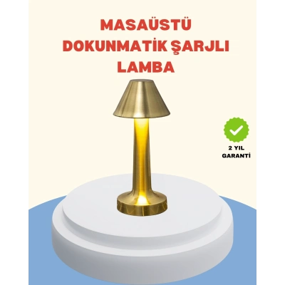 BFS Şarjlı Masa Lambası 3 Işık Modu Kademesiz Karartma Metal Gövde