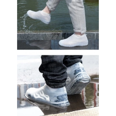 BFS  Silikon Ayakkabı Kılıfı Kaymaz Su Kir Geçirmez  M Beden Beyaz