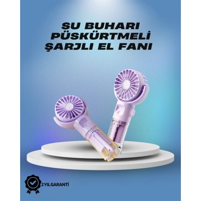 BFS Su Sisi Püskürtmeli Taşınabilir El Fanı – Çocuk ve Öğrencilere Uygun, Kamp ve Seyahat İçin