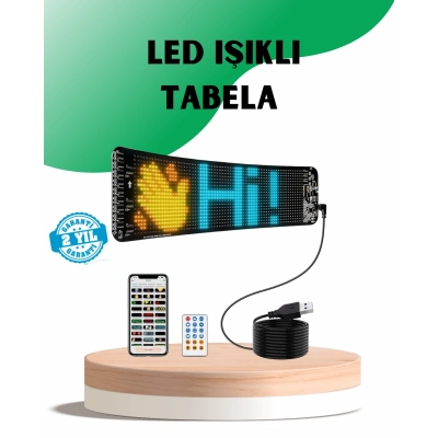 BFS USB Destekli LED Mağaza Tabelası – Renkli RGB Kayan Yazı Paneli