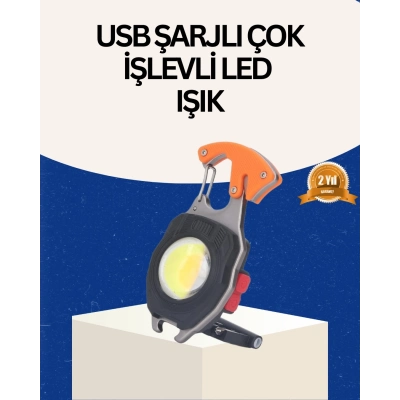 BFS USB Şarjlı Mini LED Anahtarlık Fener