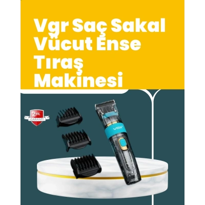 BFS VGR V-695 Saç ve Sakal Kesme Makinesi LED Ekranlı 5 Uzunluk Ayarı