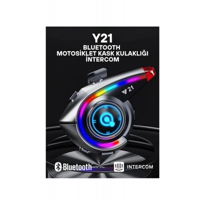 BFS Y21 Rgb Işık Efektli Intercom Bluetooth Motosiklet Kask Kulaklığı Intercom Kulaklık