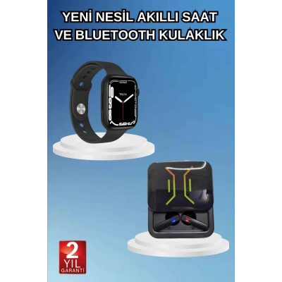 ÇOK SATAN Bluetooth Bağlantılı Kablosuz Kulaklık ve Yeni Nesil Akıllı Saat 5.0 Bluetooth