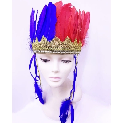 ÇOK SATAN Bordo Mavi Renk Tüylü Kızılderili Başlığı | Taraftar Başlığı