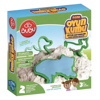 ÇOK SATAN Bu-Bu Games Oyun Kumu ve Çiftlik Hayvan Kalıplı Set 500 gr