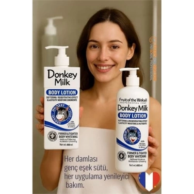ÇOK SATAN BX Genç Eşek Sütlü Vücut Losyonu & Bakım Kremi 400 ml Nemlendirici Sıkılaştırıcı Işıltı Veren Cilt Bakım Ürünü 400 ML