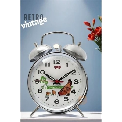 ÇOK SATAN BX Masa Saati Metal Tavuk ve Civcivler