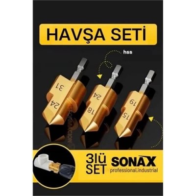 ÇOK SATAN BX Plastik Boru Kalemtraş Kademeli Boru Açma Pvc Pprc Boru Tamir Delme Genişletme Onarımı İçin 3lü Havşa Seti