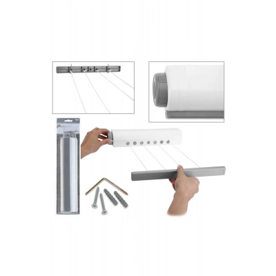 ÇOK SATAN Çek-as Askı Beş Ipli Çamaşır Kurutma Askısı Duvara Monte Kurutmalık