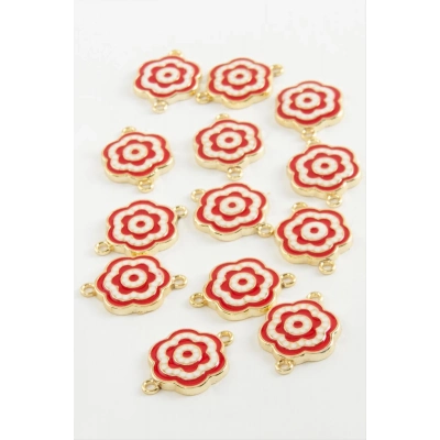 ÇOK SATAN Çiçek Çift Kulplu Mineli Bileklik ve Kolye Ucu Aparatı 1 Adet