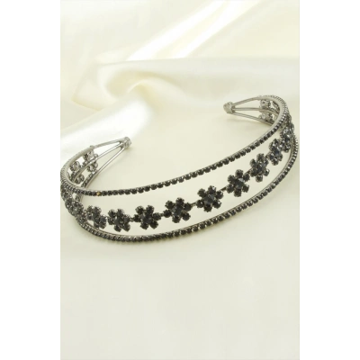 ÇOK SATAN Çiçek Lüks Taşlı Gelin Tacı