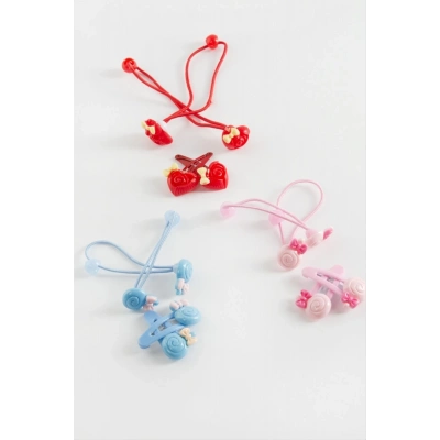 ÇOK SATAN Çiçek Pens Lastikli Toka 4 Adet