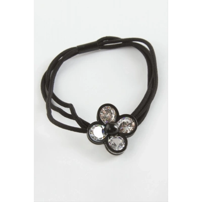 ÇOK SATAN Çiçek Taşlı Lastikli Toka