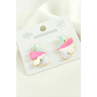 ÇOK SATAN Çiçek Trend Mineli Metal Küpe