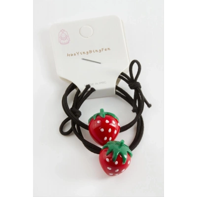 ÇOK SATAN Çilek Lastikli Toka 2 Adet