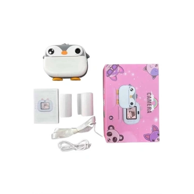 ÇOK SATAN Çocuklara Özel Şirin Tasarımlı Mini Fotoğraf Yazıcısı 3 Adet Rulo Hediyeli