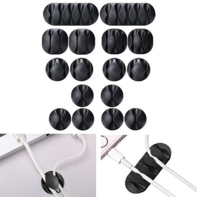 ÇOK SATAN Çok Amaçlı Kablo Tutucu Akrilik Güçlü Yapışkanlı Organizer Düzenleyici 16 Parça Set Kolay Ku