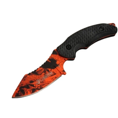 ÇOK SATAN Columbia 156B Turuncu Desenli Kamp Çakı Bıçağı 19 cm - Kılıflı
