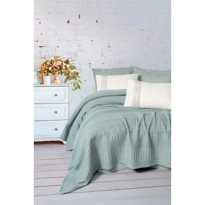 ÇOK SATAN Cotton Box Aura Çift Kişilik Pike Takımı Pebble Mint